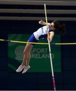 18 February 2018; Grace Codd of Lusk A.C. Dublin, competing in the Senior Women Pole Vault during the Irish Life Health National Senior Indoor Athletics Championships at the National Indoor Arena in Abbotstown, Dublin. Photo by Eóin Noonan/Sportsfile