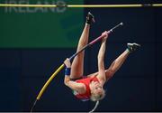 18 February 2018; Ellen McCartney of City of Lisburn AC, on her way to winning the Senior Womens Pole Vault during the Irish Life Health National Senior Indoor Athletics Championships at the National Indoor Arena in Abbotstown, Dublin. Photo by Sam Barnes/Sportsfile