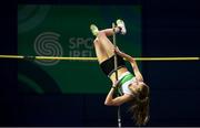 18 February 2018; Orla Coffey of Carraig-Na-Bhfear AC, Co Cork, Senior Women Pole Vault competing in the Senior Women Pole Vault during the Irish Life Health National Senior Indoor Athletics Championships at the National Indoor Arena in Abbotstown, Dublin. Photo by Sam Barnes/Sportsfile
