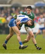 18 February 2018; Thomas Kerr of Monaghan in action against Ronan Shanahan of Kerry during the Allianz Football League Division 1 Round 3 Refixture match between Monaghan and Kerry at Páirc Grattan in Inniskeen, Monaghan. Photo by Oliver McVeigh/Sportsfile