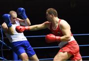 17 February 2018; Martin Keenan, Rathkeale, County Limerick, right, in action against John McDonnell, Crumlin, Dublin during their bout at the 2018 IABA Elite Boxing Championships Semi-Finals at the National Stadium in Dublin. Photo by Barry Cregg/Sportsfile