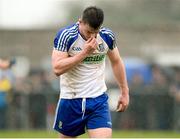 18 February 2018; Barry Kerr of Monaghan leaves the field after receiving a red card in the second half during the Allianz Football League Division 1 Round 3 Refixture match between Monaghan and Kerry at Páirc Grattan in Inniskeen, Monaghan. Photo by Oliver McVeigh/Sportsfile
