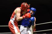 17 February 2018; Conor McGinn DCU, Dublin in action against Conor Bolger, Smithfield, Dublin, during their bout at the 2018 IABA Elite Boxing Championships Semi-Finals at the National Stadium in Dublin. Photo by Barry Cregg/Sportsfile