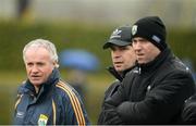 18 February 2018; Kerry manager Éamonn Fitzmaurice, centre, along with Kerry selectors Mikey Sheehy, left, and Padraig Corcoran during the Allianz Football League Division 1 Round 3 Refixture match between Monaghan and Kerry at Páirc Grattan in Inniskeen, Monaghan. Photo by Oliver McVeigh/Sportsfile