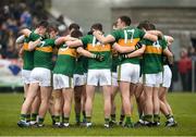 18 February 2018; The pre-match Kerry huddle before the Allianz Football League Division 1 Round 3 Refixture match between Monaghan and Kerry at Páirc Grattan in Inniskeen, Monaghan. Photo by Oliver McVeigh/Sportsfile