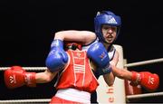 17 February 2018; Shannon Sweeney, right, St. Annes, County Mayo in action against Courtney Daly, left, Crumlin, Dublin, during their bout at the 2018 IABA Elite Boxing Championships Semi-Finals at the National Stadium in Dublin. Photo by Barry Cregg/Sportsfile