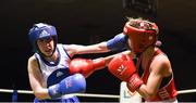 17 February 2018; Shannon Sweeney, left, St. Annes, Co. Mayo in action against Courtney Daly, right, Crumlin, Dublin, during their bout at the 2018 IABA Elite Boxing Championships Semi-Finals at the National Stadium in Dublin. Photo by Barry Cregg/Sportsfile
