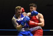 17 February 2018; Kiril Afanasev, Smithfield, Dublin, left in action against Jason Barron, Holy Trinity, Belfast, Co. Antrim during their bout at the 2018 IABA Elite Boxing Championships Semi-Finals at the National Stadium in Dublin.