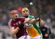 18 February 2018; Conor Whelan of Galway in action against Pat Camon of Offaly during the Allianz Hurling League Division 1B Round 3 match between Galway and Offaly at Pearse Stadium in Galway. Photo by Matt Browne/Sportsfile