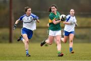 18 February 2018; Kate O'Sullivan of Kerry in action against Sharon Courtney of Monaghan during the Lidl Ladies Football National League Division 1 Round 3 refixture match between Monaghan and Kerry at IT Blanchardstown in Blanchardstown, Dublin. Photo by Piaras Ó Mídheach/Sportsfile