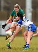18 February 2018; Elish O’Leary of Kerry is blocked down by Josie Fitzpatrick of Monaghan during the Lidl Ladies Football National League Division 1 Round 3 refixture match between Monaghan and Kerry at IT Blanchardstown in Blanchardstown, Dublin. Photo by Piaras Ó Mídheach/Sportsfile