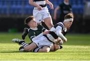 19 February 2018; Daniel O’Connor of Newbridge College is tackled by Matthew Grogan of Belvedere College during the Bank of Ireland Leinster Schools Senior Cup Round 2 match between Belvedere College and Newbridge College at Donnybrook Stadium in Dublin. Photo by Sam Barnes/Sportsfile