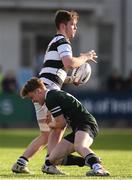 19 February 2018; Ruadhan Byron of Belvedere College is tackled by Eimhin Conroy of Newbridge College during the Bank of Ireland Leinster Schools Senior Cup Round 2 match between Belvedere College and Newbridge College at Donnybrook Stadium in Dublin. Photo by Sam Barnes/Sportsfile