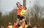 19 February 2018; Sean McCarthy and Gerbrandt Grobler contest a lineout during Munster Rugby squad training at the University of Limerick in Limerick. Photo by Diarmuid Greene/Sportsfile