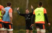 19 February 2018; Head coach Johann van Graan speaks to his players during Munster Rugby squad training at the University of Limerick in Limerick. Photo by Diarmuid Greene/Sportsfile