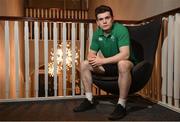 19 February 2018; Hugh O'Sullivan poses for a portrait following an Ireland Rugby under 20 press conference at Sandymount Hotel in Dublin. Photo by Sam Barnes/Sportsfile