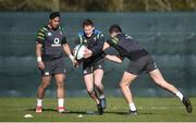 20 February 2018; Kieran Marmion is tackled by Jacob Stockdale during Ireland Rugby squad training at Carton House in Maynooth, Co Kildare. Photo by David Fitzgerald/Sportsfile