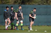 20 February 2018; Jordan Larmour, right, Jordi Murphy, Fergus McFadden and Joey Carbery during Ireland Rugby squad training at Carton House in Maynooth, Co Kildare. Photo by David Fitzgerald/Sportsfile