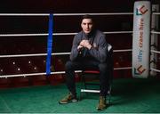 20 February 2018; Boxer Kirill Afanasev of the Smithfield Boxing Club, Dublin, during the launch of the Liffey Crane Hire Elite Boxing Championship at the National Stadium in Dublin. Photo by Seb Daly/Sportsfile