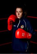 20 February 2018; Boxer Grainne Walsh of Sparticus Boxing Club, Tullamore, Co Offaly, during the launch of the Liffey Crane Hire Elite Boxing Championship at the National Stadium in Dublin. Photo by Seb Daly/Sportsfile