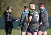 20 February 2018; Head coach Joe Schmidt speaks to players during Ireland Rugby squad training at Carton House in Maynooth, Co Kildare. Photo by David Fitzgerald/Sportsfile