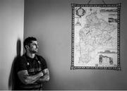 20 February 2018;(EDITORS NOTE: Image has been converted to black & white) Rob Kearney poses for a portrait following an Ireland press conference at Carton House in Maynooth, Co Kildare. Photo by David Fitzgerald/Sportsfile