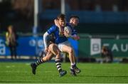 20 February 2018; Eoin Carey of St Mary's College is tackled by Jay Culleton of Cistercian College Roscrea during the Bank of Ireland Leinster Schools Senior Cup Round 2 match between Cistercian College Roscrea and St Mary's College at Donnybrook Stadium in Dublin. Photo by Daire Brennan/Sportsfile
