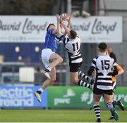 20 February 2018; Hugo Conway of St Mary's College in action against Evan Browne of Cistercian College Roscrea during the Bank of Ireland Leinster Schools Senior Cup Round 2 match between Cistercian College Roscrea and St Mary's College at Donnybrook Stadium in Dublin. Photo by Daire Brennan/Sportsfile