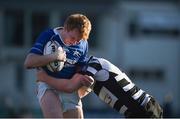 20 February 2018; Seán Heeran of St Mary's College is tackled by Jerry Cahir of Cistercian College Roscrea during the Bank of Ireland Leinster Schools Senior Cup Round 2 match between Cistercian College Roscrea and St Mary's College at Donnybrook Stadium in Dublin. Photo by Daire Brennan/Sportsfile