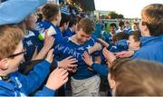 20 February 2018; Adam McEvoy of St Mary's College celebrates with supporters after the Bank of Ireland Leinster Schools Senior Cup Round 2 match between Cistercian College Roscrea and St Mary's College at Donnybrook Stadium in Dublin. Photo by Daire Brennan/Sportsfile