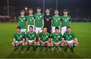20 February 2018; Republic of Ireland starting XI prior to the Under 18 International Friendly match between Republic of Ireland and Wales at Tramore AFC in Tramore, Co Waterford. Photo by Diarmuid Greene/Sportsfile