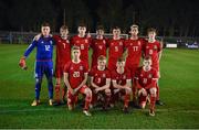 20 February 2018; Wales starting XI prior to the Under 18 International Friendly match between Republic of Ireland and Wales at Tramore AFC in Tramore, Co Waterford. Photo by Diarmuid Greene/Sportsfile
