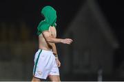 20 February 2018; Luke Nolan of Republic of Ireland reacts after missing a goal-scoring opportunity during the Under 18 International Friendly match between Republic of Ireland and Wales at Tramore AFC in Tramore, Co Waterford. Photo by Diarmuid Greene/Sportsfile