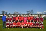 21 February 2018; The Presentation Secondary School Thurles team prior to the Bank of Ireland FAI Schools Senior Girls National Cup Final match between Moville Community College, Donegal, and Presentation Secondary School Thurles, Tipperary, at Home Farm FC in Whitehall, Dublin. Photo by Stephen McCarthy/Sportsfile