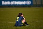 21 February 2018; A dejected Eimear McLaughlin of Moville Community College following the Bank of Ireland FAI Schools Senior Girls National Cup Final match between Moville Community College, Donegal, and Presentation Secondary School Thurles, Tipperary, at Home Farm FC in Whitehall, Dublin. Photo by Stephen McCarthy/Sportsfile