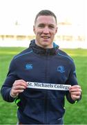 21 February 2018; Leinster player Rory O'Loughlin reveals the name of St Michael's College during the Bank of Ireland Leinster Senior Schools Semi-Final Draw at Donnybrook Stadium, in Dublin. Photo by David Fitzgerald/Sportsfile