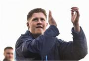 21 February 2018; Chris Hennessy of St Michael's College applauds the support following his side's victory in the Bank of Ireland Leinster Schools Senior Cup Round 2 match between St Michael's College and Clongowes Wood College at Donnybrook Stadium, in Dublin. Photo by David Fitzgerald/Sportsfile