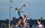 21 February 2018; Dan O'Donovan of St Michael's College wins possession from a lineout during the Bank of Ireland Leinster Schools Senior Cup Round 2 match between St Michael's College and Clongowes Wood College at Donnybrook Stadium, in Dublin. Photo by James Doherty/Sportsfile