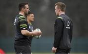 22 February 2018; Jack Conan, left, with Dan Leavy during Ireland rugby squad training at Carton House in Maynooth, Co Kildare. Photo by Brendan Moran/Sportsfile