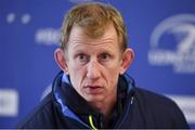 22 February 2018; Head Coach Leo Cullen during a Leinster Rugby press conference at the RDS Arena in Dublin. Photo by Harry Murphy/Sportsfile