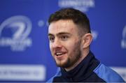 22 February 2018; Josh Murphy during a Leinster Rugby press conference at the RDS Arena in Dublin. Photo by Harry Murphy/Sportsfile