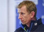 22 February 2018; Head Coach Leo Cullen during a Leinster Rugby press conference at the RDS Arena in Dublin. Photo by Harry Murphy/Sportsfile
