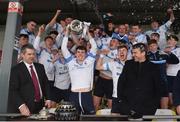 22 February 2018; Dublin North captain Lee Gannon lifts the cup after the Top Oil Corn Ui Dhuill Leinster Post Primary Schools A SHC Final match between St Kieran's and Dublin North at Netwatch Cullen Park in Carlow. Photo by Matt Browne/Sportsfile