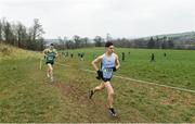 23 February 2018; Darragh McElhinney, from Coláiste Pobail Bheanntraí, Bantry, Co. Cork, on his way to winning the senior boy's 6000m ahead of second place Charlie O'Donovan from Coláiste Chríost Rí, Cork City, during the Irish Life Health Munster Schools Cross Country at Waterford IT in Waterford. Photo by Matt Browne/Sportsfile