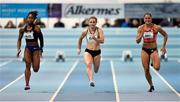 21 February 2018; Diani Walker of Great Britain, Joan Healy of Ireland and Naomi Sedney of Netherlands in action in the Women's 60m during AIT International Athletics Grand Prix at the AIT International Arena, in Athlone, Co. Westmeath. Photo by Brendan Moran/Sportsfile