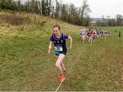 23 February 2018; Sarah Hosey, from Castletroy College, Limerick, competes in the junior girls 2500m at the Irish Life Health Munster Schools Cross Country at Waterford IT in Waterford. Photo by Matt Browne/Sportsfile