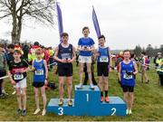 23 February 2018; The top 6 after the boys minor 2500m at the Irish Life Health Munster Schools Cross Country at Waterford IT in Waterford. Photo by Matt Browne/Sportsfile