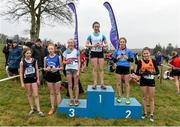 23 February 2018; The top 6 after the girls minor 2000m at the Irish Life Health Munster Schools Cross Country at Waterford IT in Waterford. Photo by Matt Browne/Sportsfile