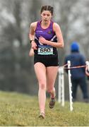 23 February 2018; Anna O'Connor, from Waterpark College, Co. Waterford, who finished second, during the girls senior 2500m at the Irish Life Health Munster Schools Cross Country at Waterford IT in Waterford. Photo by Matt Browne/Sportsfile