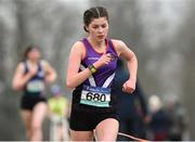 23 February 2018; Anna O'Connor, from Waterpark College, Co. Waterford, who finished second, during the girls senior 2500m at the Irish Life Health Munster Schools Cross Country at Waterford IT in Waterford. Photo by Matt Browne/Sportsfile